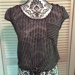 Cute summer blouse -cap sleeves-sheer